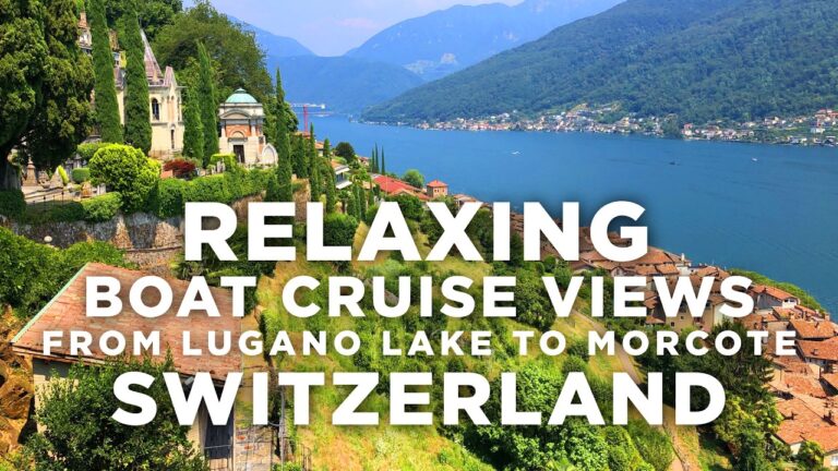 Relaxing Boat Cruise View with healing peaceful sounds from Lugano Lake to Morcote Switzerland